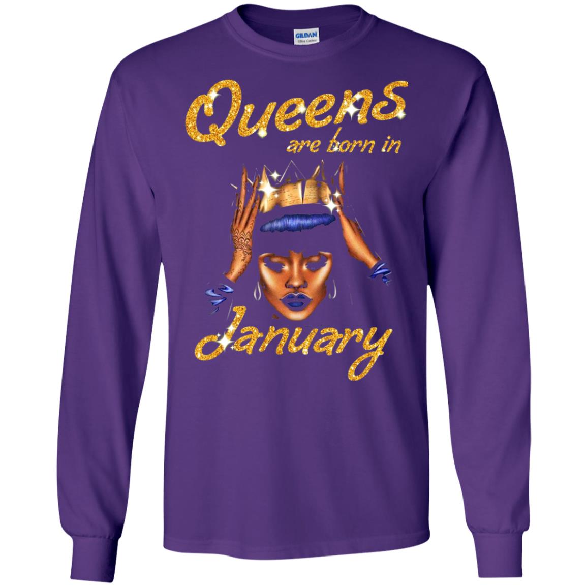 Birthday T-shirt Queens Are Born In January Purple