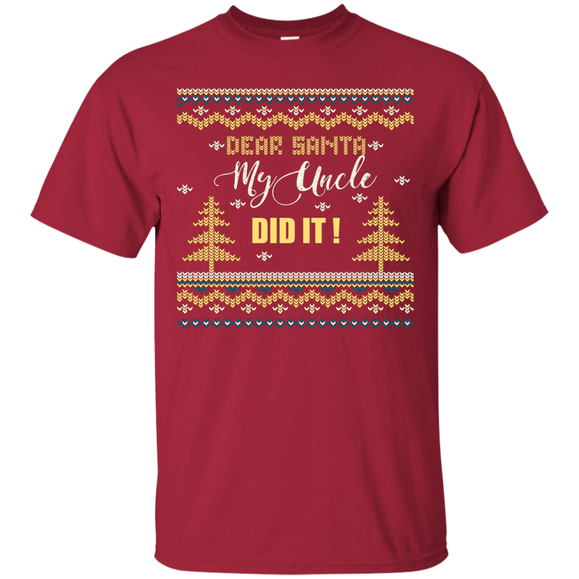 Christmas T-shirt Dear Santa My Uncle Did It Cardinal