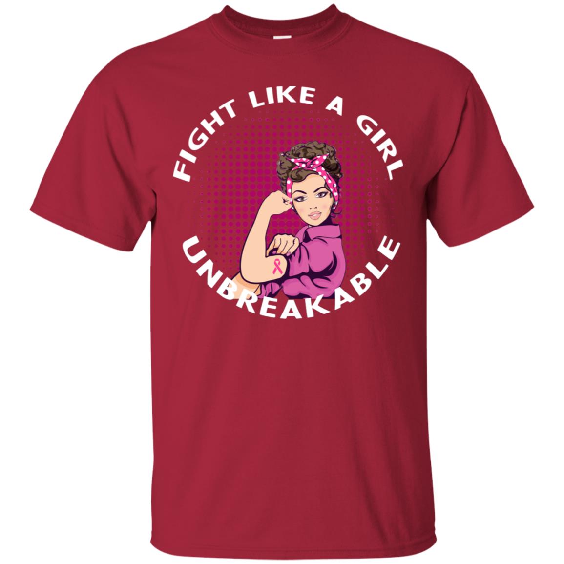 Fight Like A Girl Unbreakable Breast Awareness Shirt Cardinal