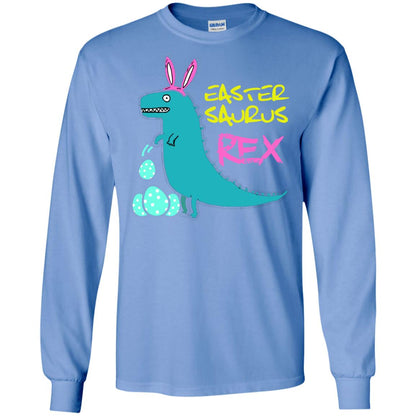 Easter Saurus Trex Bunny Dinosaur T-shirt Carolina Blue
