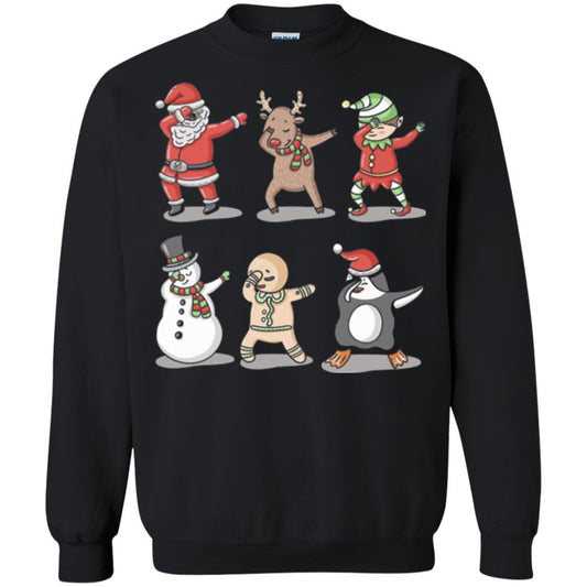 Christmas T-shirt Dabbing Santa Ugly Sweater Black