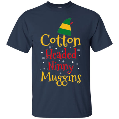 Funny Elf T-shirt Cotton Headed Ninny Muggins Navy