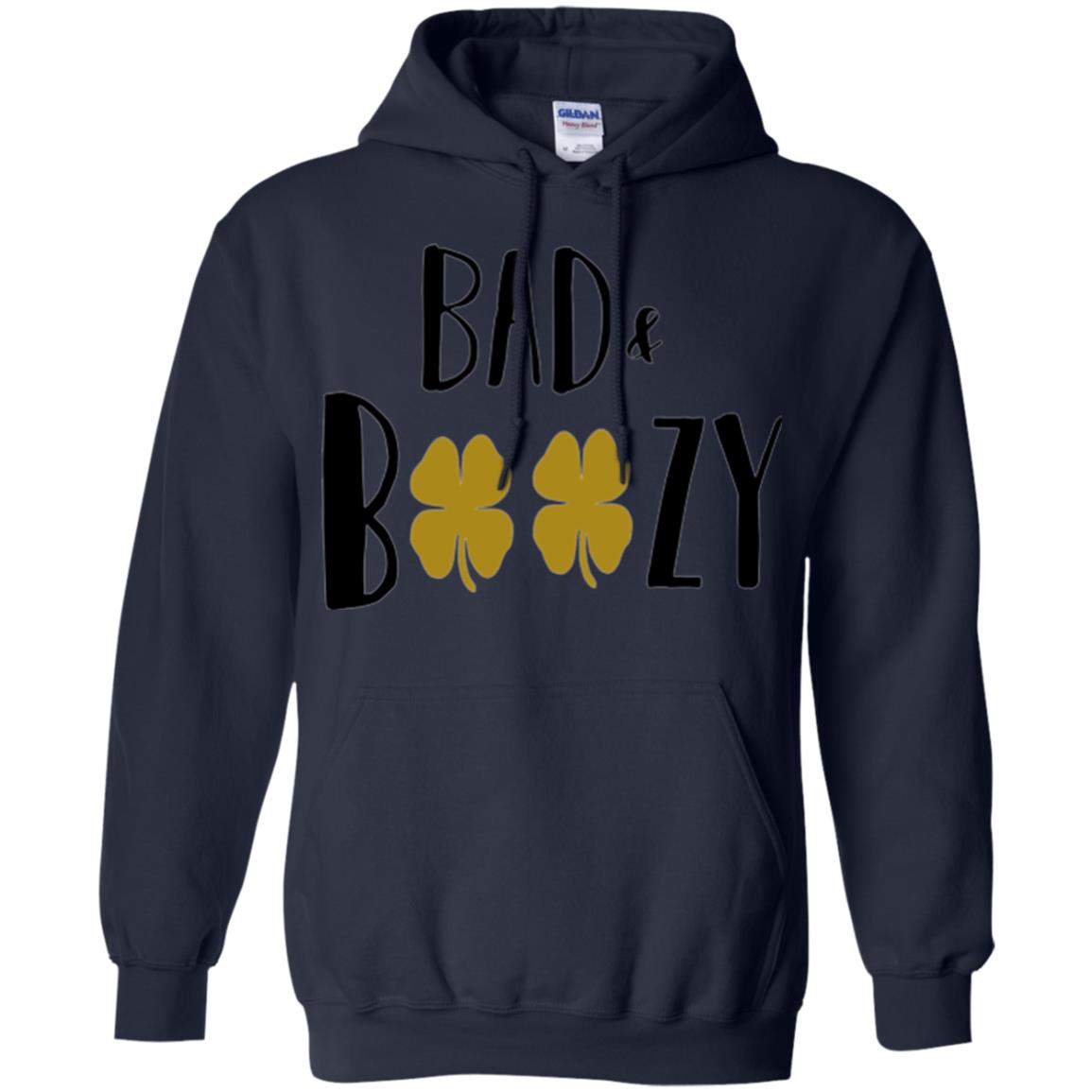 Bad And Boozy Funny Saint Patrick Day Drinking T-shirt Navy