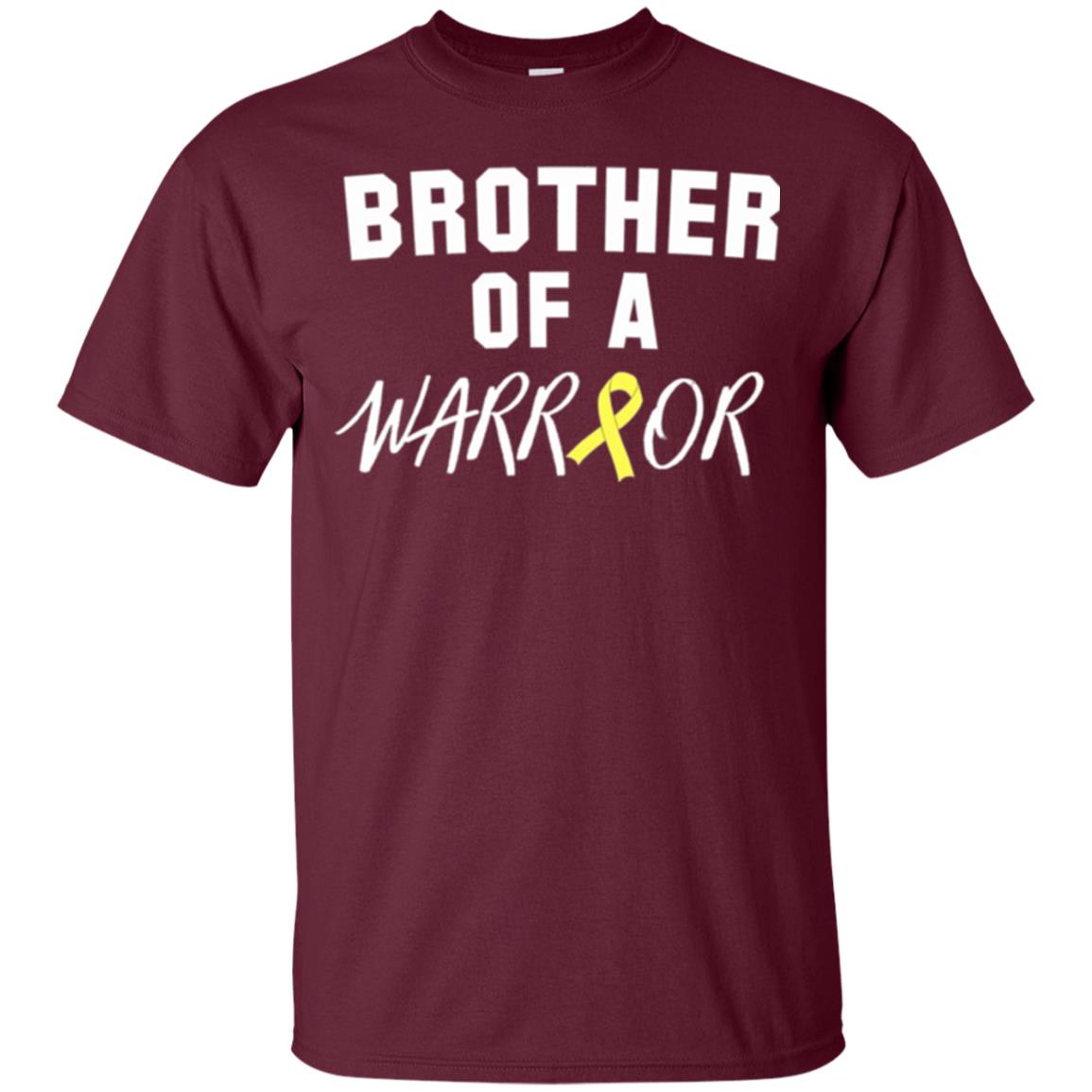 Brother Of A Warrior Childhood Cancer Awareness T-shirt Maroon