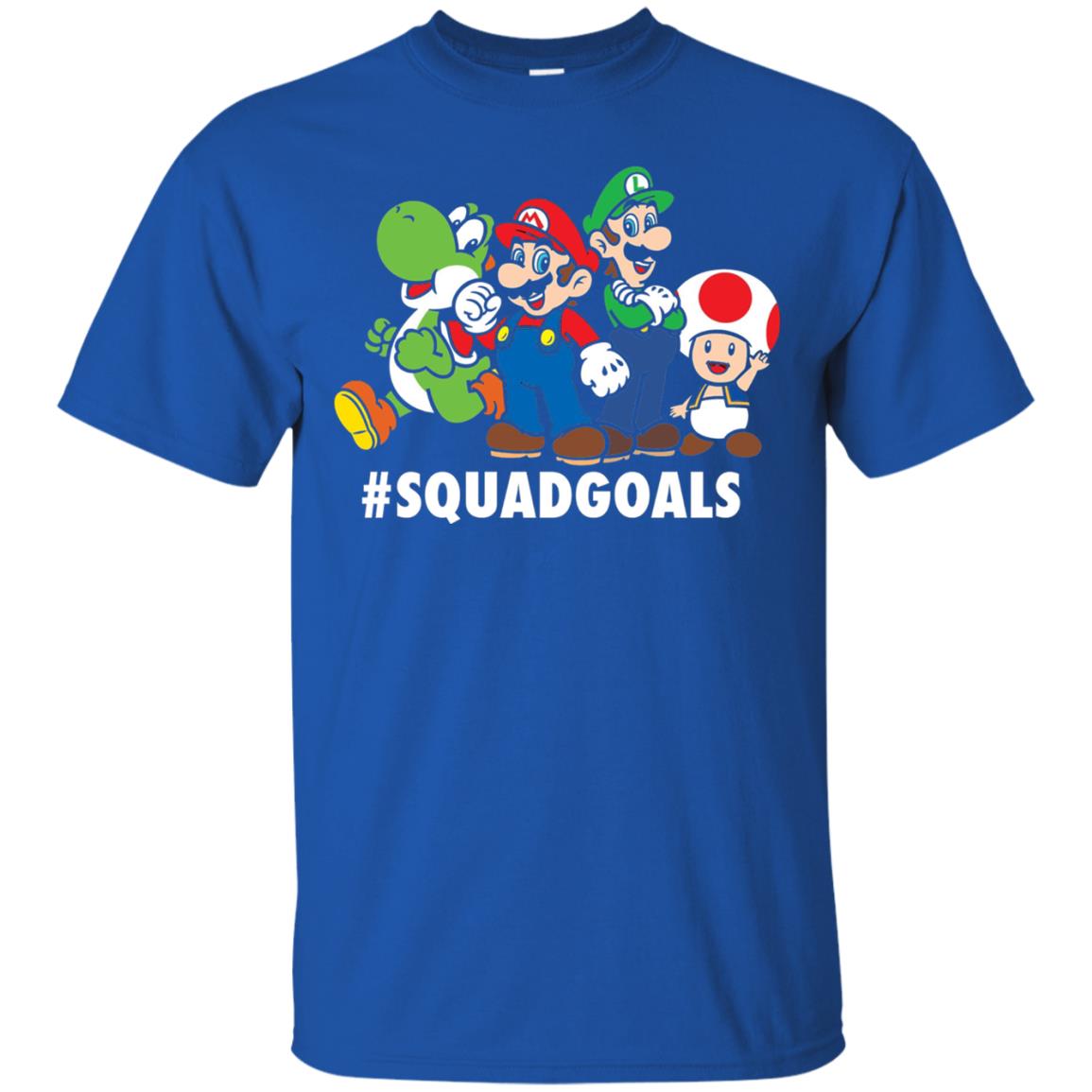 Nintendo Super Mario Luigi #squadgoals Gamer T-shirt Royal