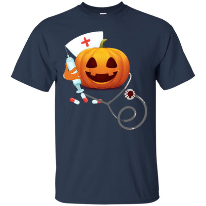 Pumpkin Nurse Nursing Halloween Gift Shirt Navy