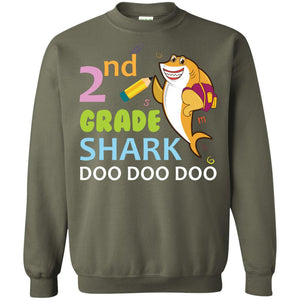 2nd Grade Shark Doo Doo Doo Back To School T-shirtG180 Gildan Crewneck Pullover Sweatshirt 8 oz.