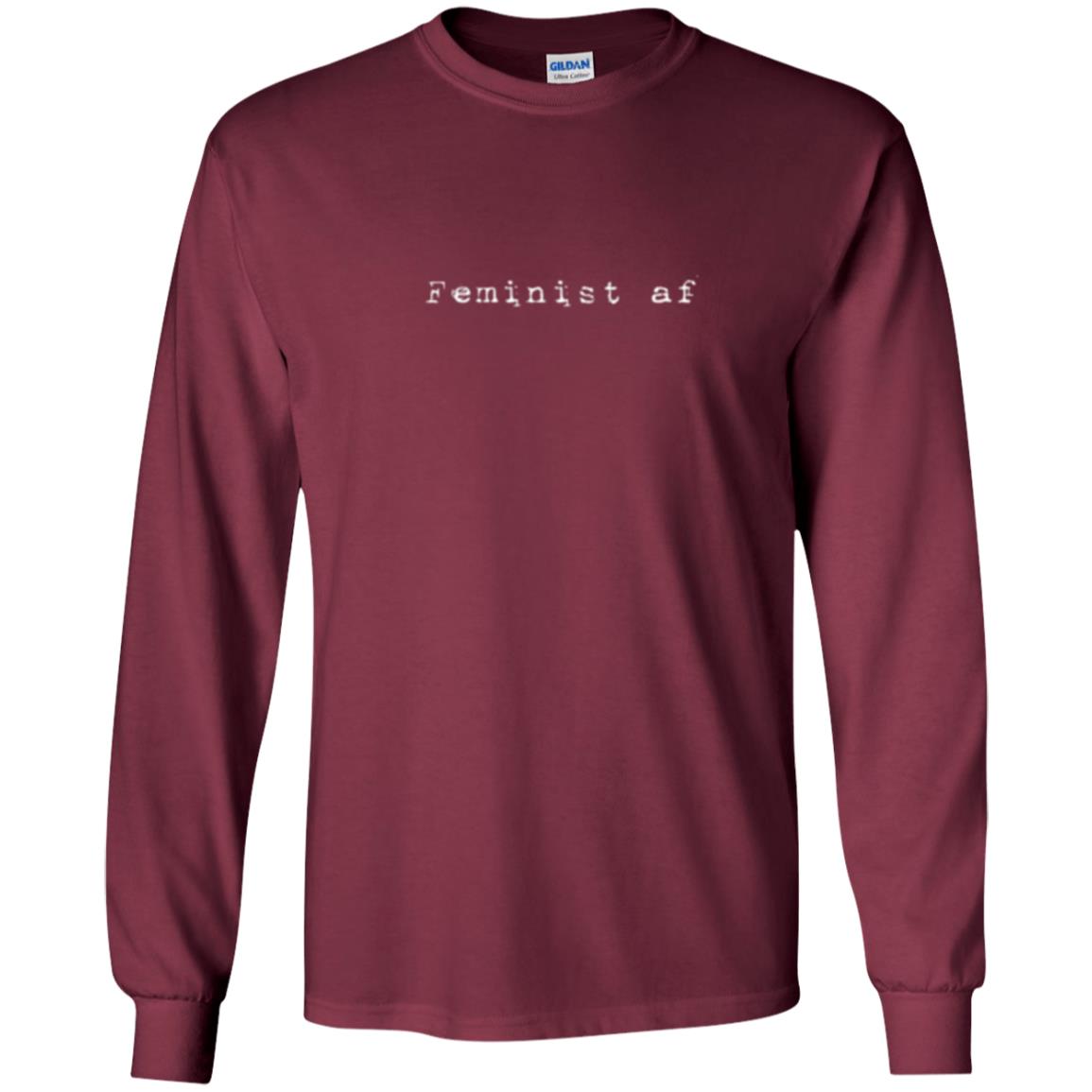 Women_s Right T-shirt Feminist Af T-shirt Maroon