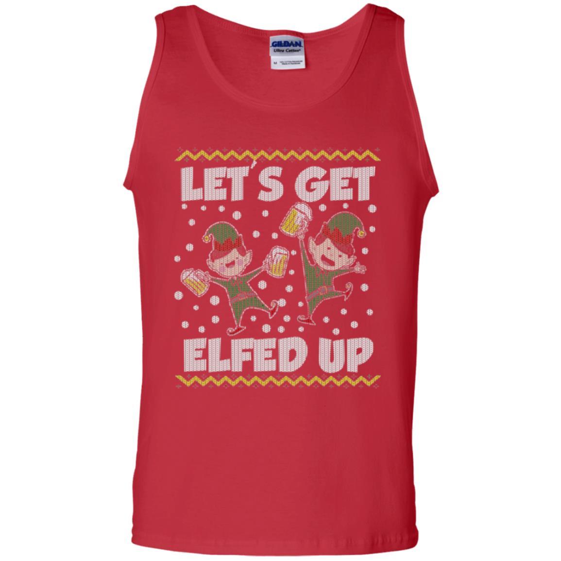 Christmas T-shirt Let's Get Elfed Up Red