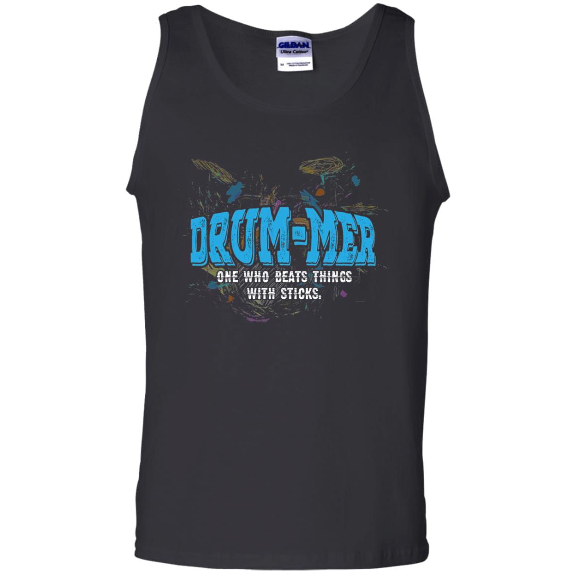 Drummer Definition T-shirt Drummer One Who Beats Things With Stick Black