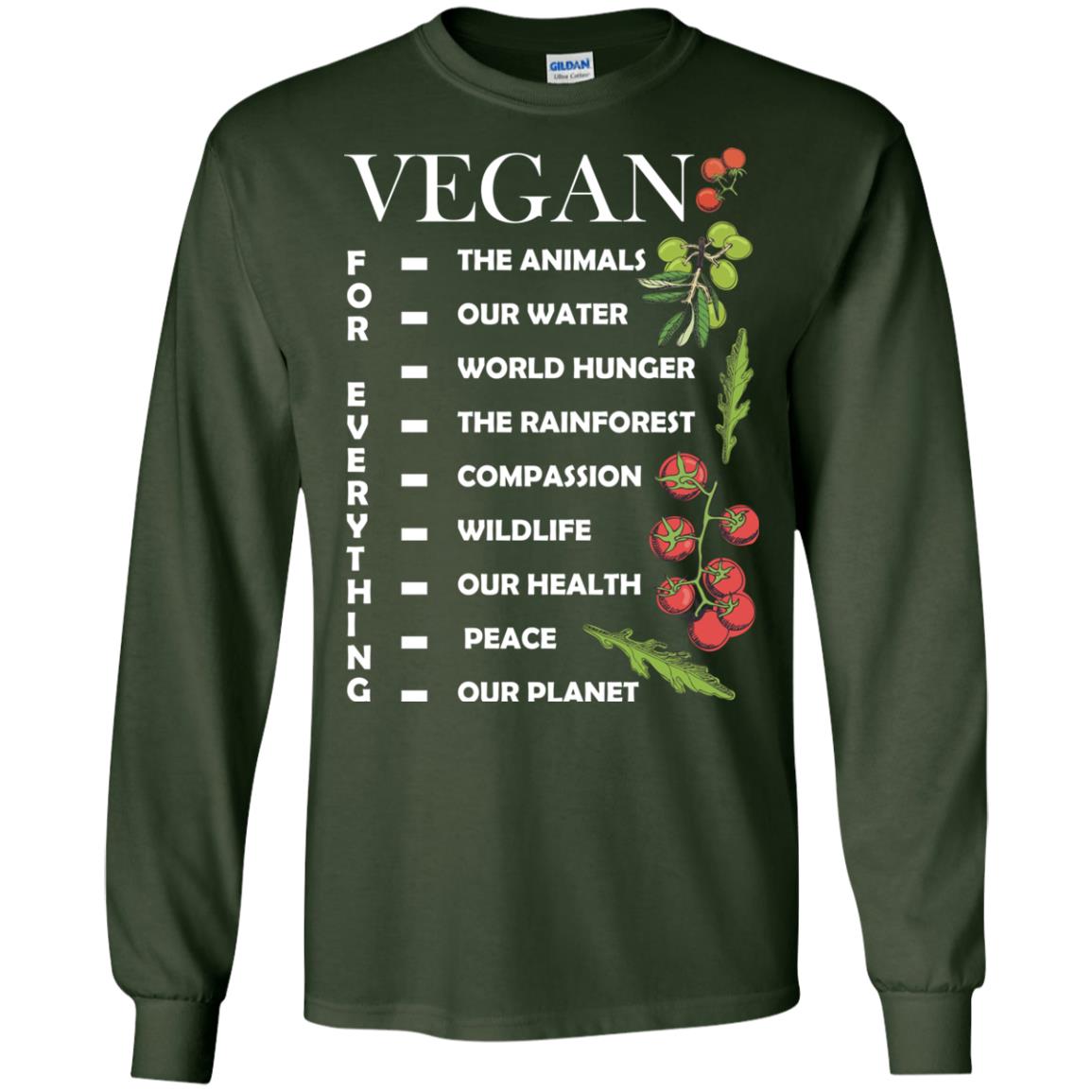 Vegetarian T-shirt Vegan For Everything Forest Green
