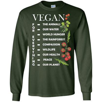 Vegetarian T-shirt Vegan For Everything Forest Green