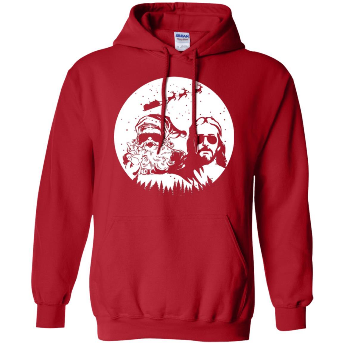 Christmas T-shirt Jesus And Santa Claus Red