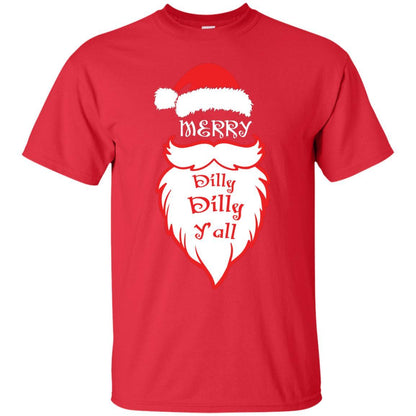 Christmas T-shirt Merry Dilly Dilly Y'all Red
