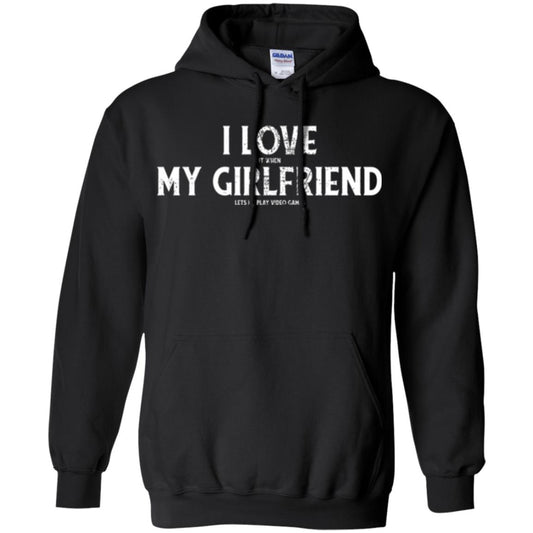 Funny Gamer T-shirt I Love My Girlfriend Lets Me Play Video Games Black