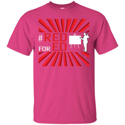 Hashtag Red For Ed Teachers Shirt Heliconia