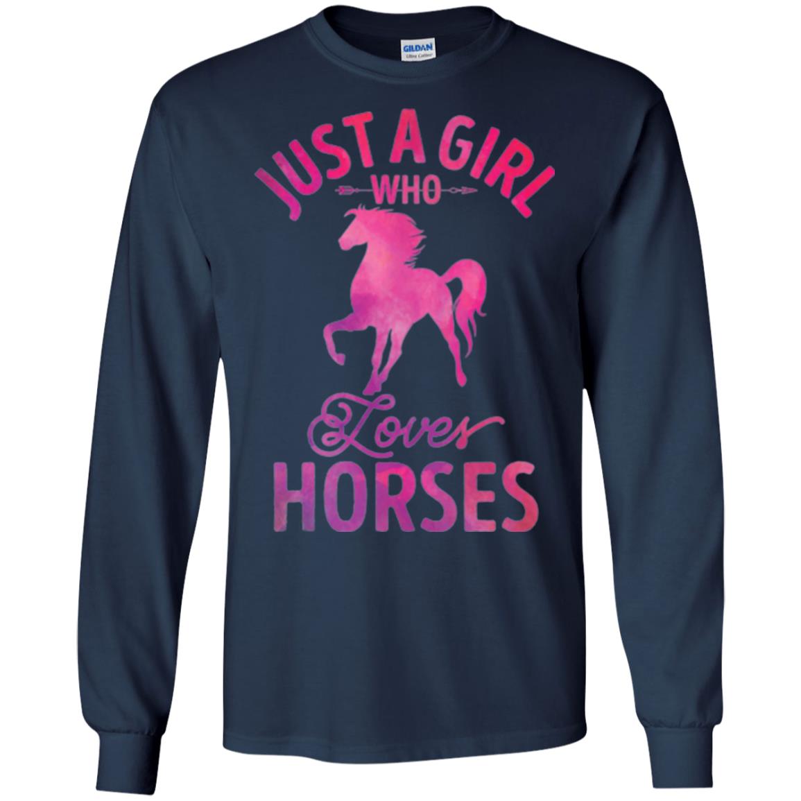 Horse Lovers T-shirt Just A Girl Who Loves Horses Navy