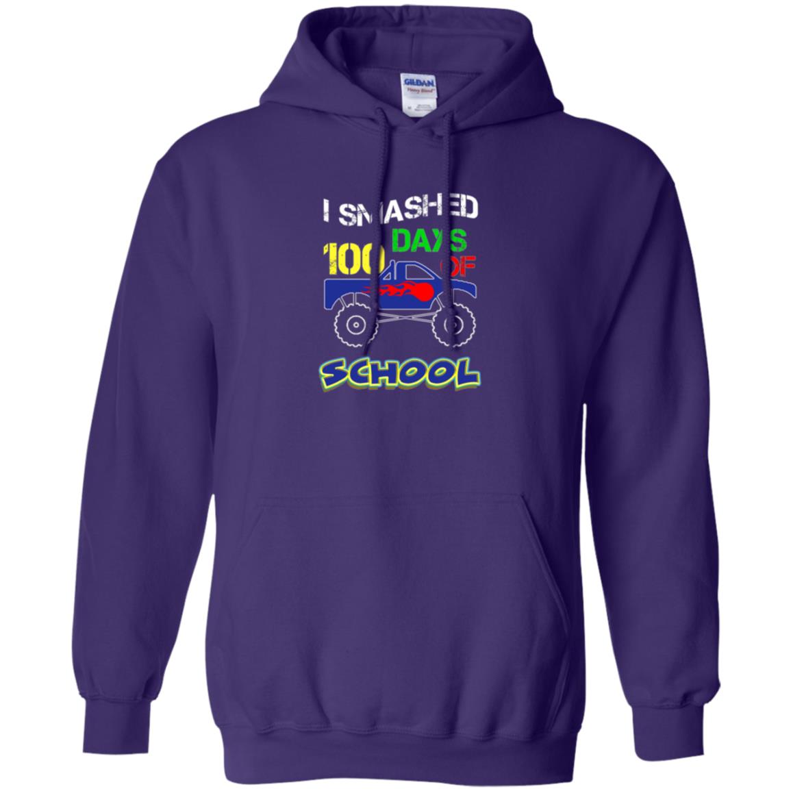 Trucker T-shirt I Smashed 100 Day Of School Purple