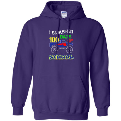 Trucker T-shirt I Smashed 100 Day Of School Purple