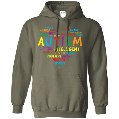 Autism Heart Autism Awareness T-shirt Military Green