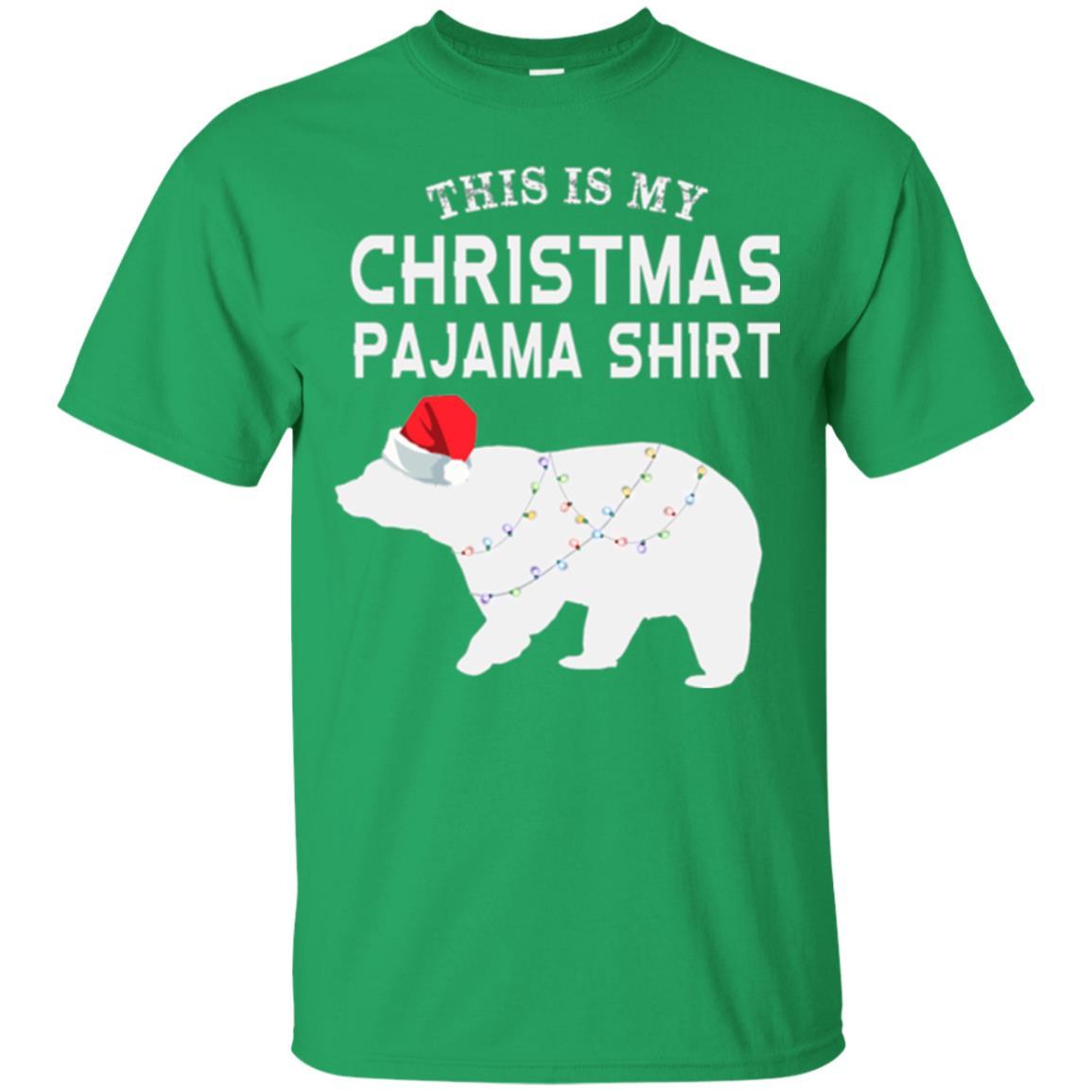 Polar Bear T-shirt This Is My Christmas Pajama Irish Green