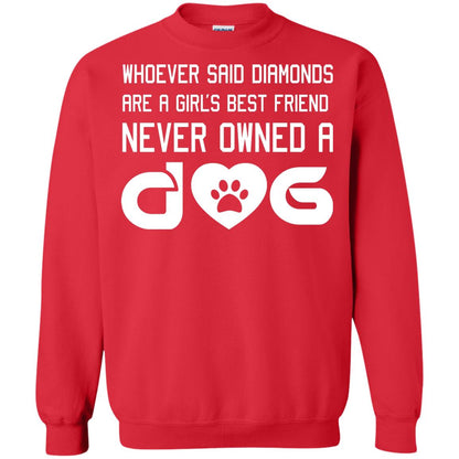 A Girl’s Best Friend Never Owned A Dog Best Dogs Shirt For Girls Red