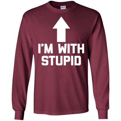 Im With Stupid T-shirt Maroon