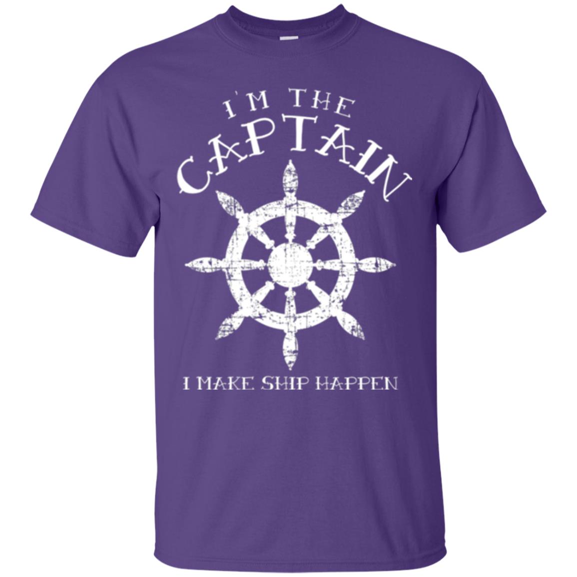 Funny Boating Gift I_m The Captain I Make Ship Happen Shirt Purple
