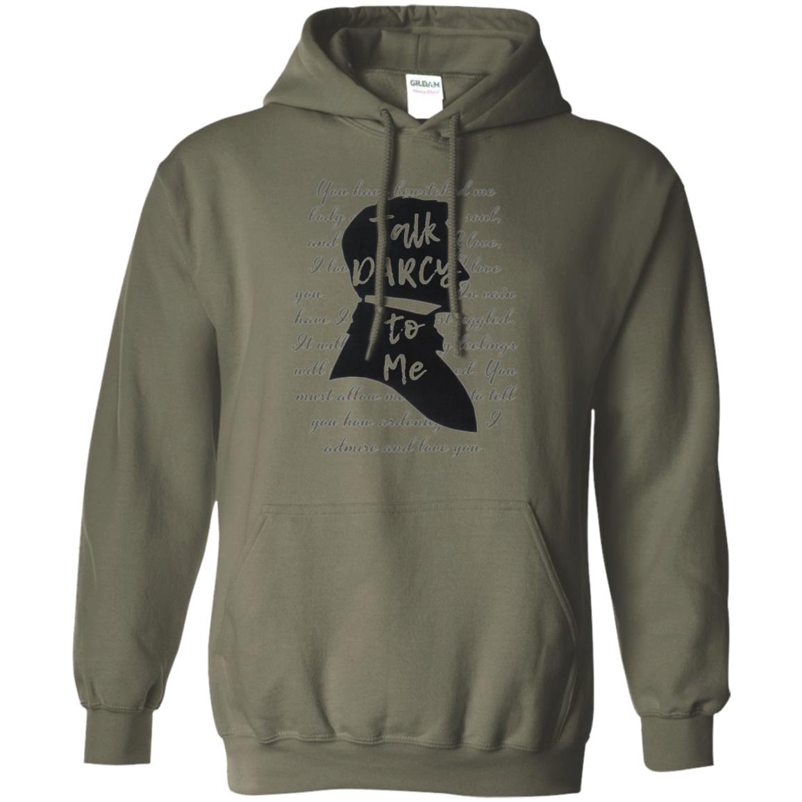 Funny Bookworm T-shirt Talk Darcy To Me Military Green