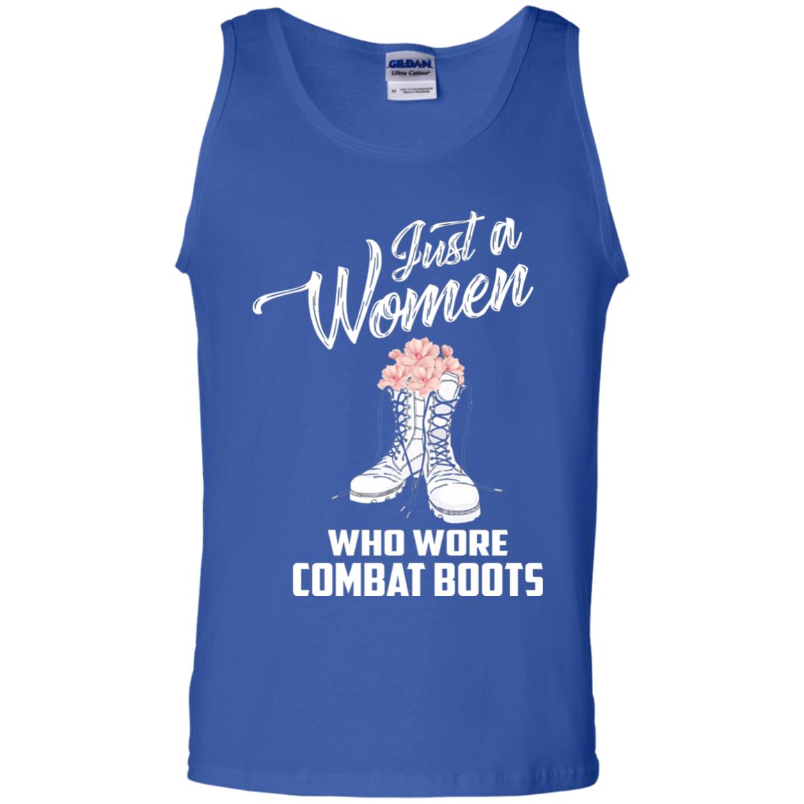 Just A Woman Who Wore Combat Boots Female Veteran T-shirt Royal