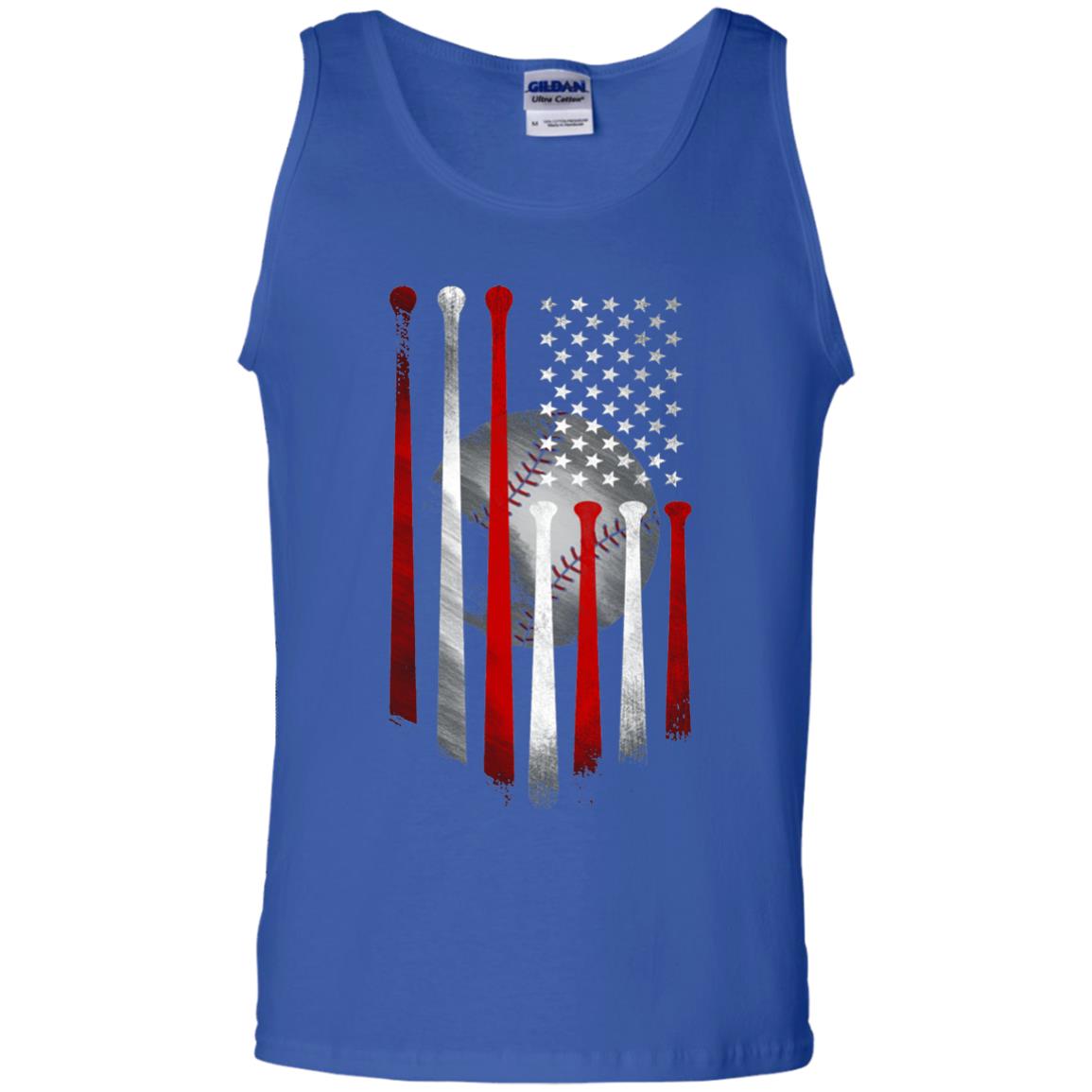 American Flag Baseball Flag Baseball Lover T-shirt Royal