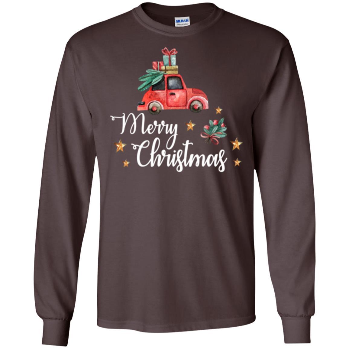 Car Lover T-shirt Merry Christmas T-shirt Dark Chocolate