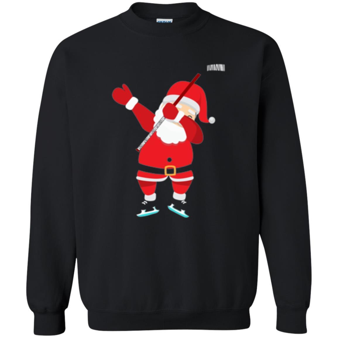 Christmas T-shirt Santa Claus Dabbing Hockey Black