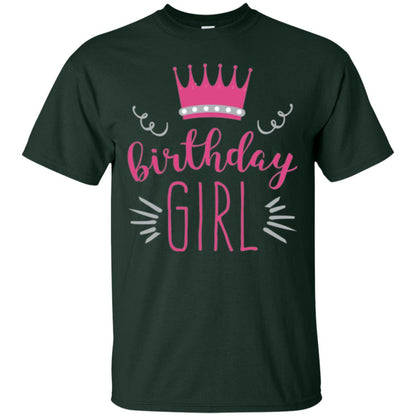 Tiara Crown T-shirt Girl_s Youth Birthday Princess T-shirt Forest Green