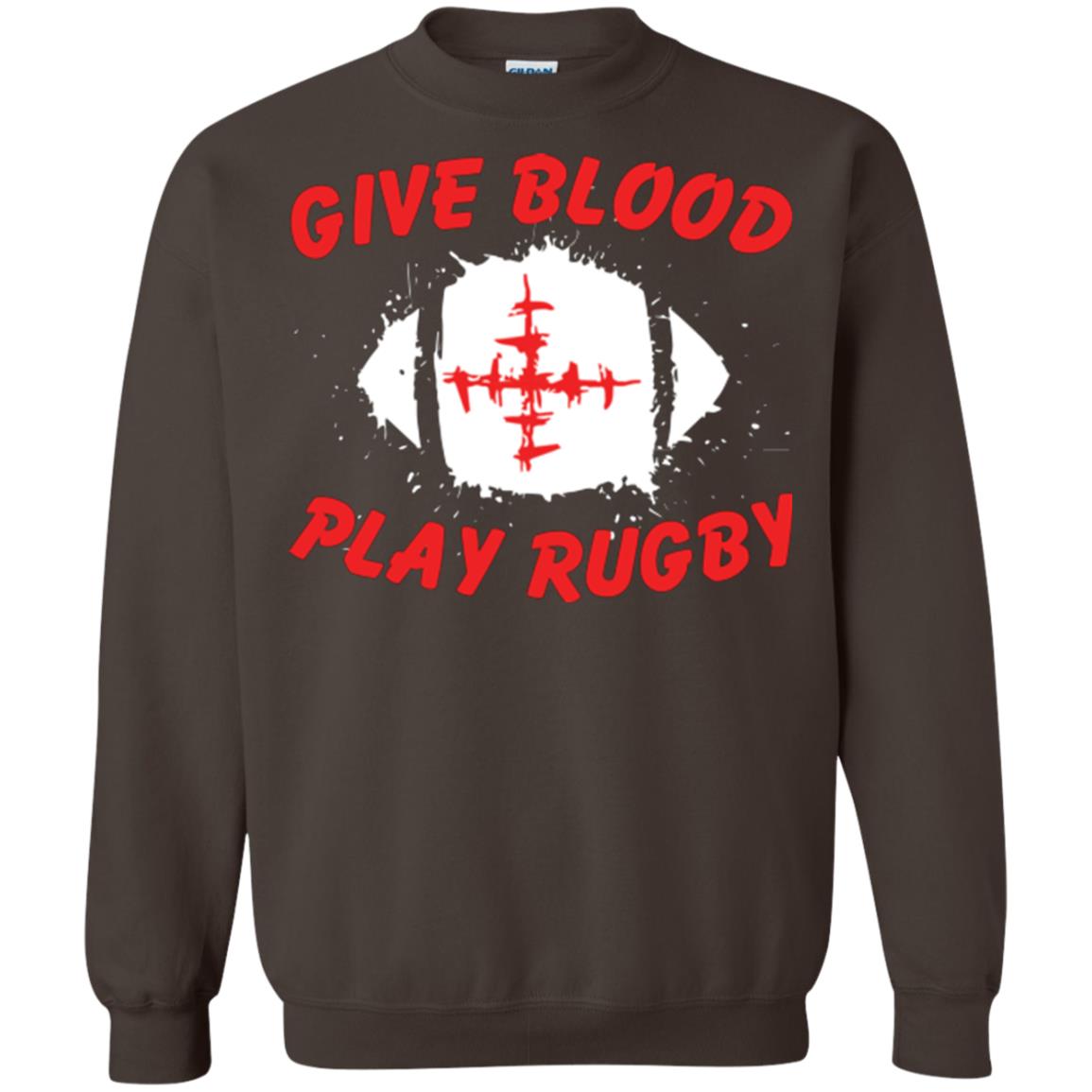 Football Lover T-shirt Give Blood Play Rugby Dark Chocolate