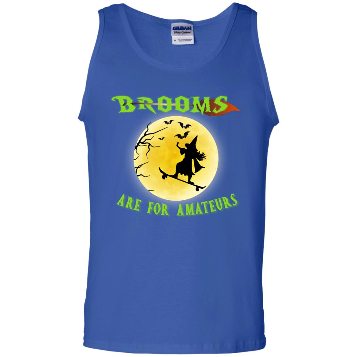 Brooms Are For Amateurs Witches Ride Skateboard Funny Halloween Shirt Royal