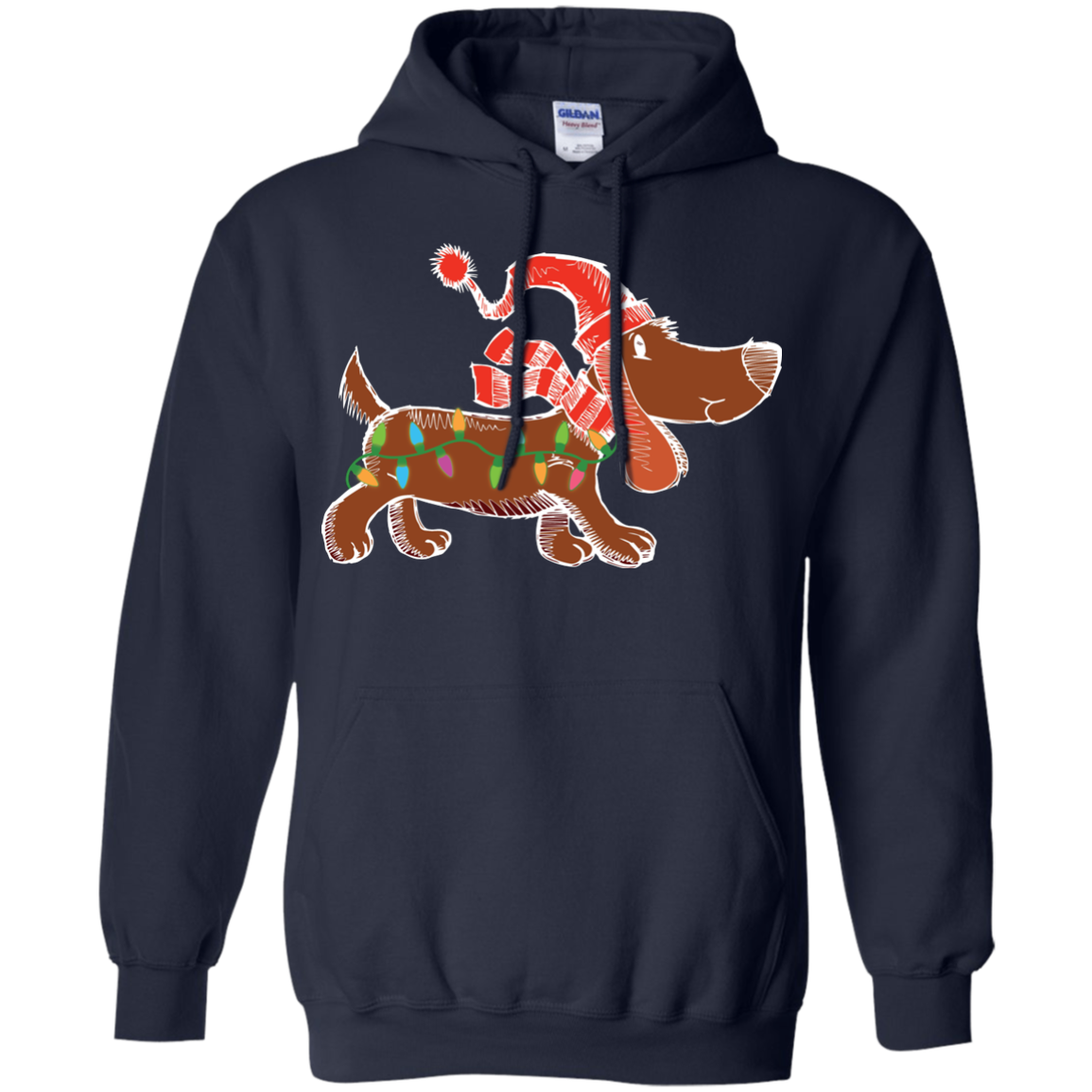 Dog Lover T-Shirt Christmas Lights Labrador Retriever Dog Lover Navy