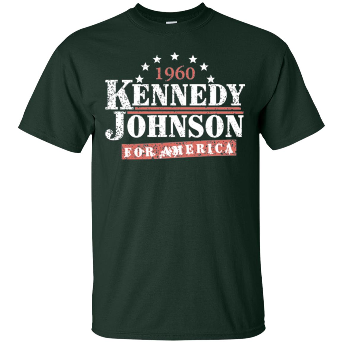 Presidential Campaign T-shirt Vintage Kennedy Johnson 1960 Forest Green