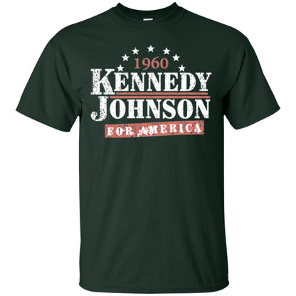 Presidential Campaign T-shirt Vintage Kennedy Johnson 1960 Forest Green