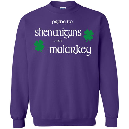 Prone To Shenanigans And Malarkey St Patricks Day T-shirt Purple