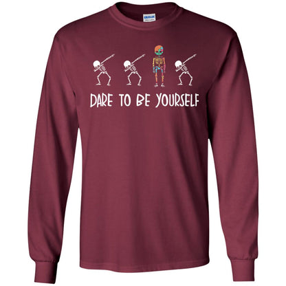 Dare To Be Yourself Autism Awareness T-shirt Maroon