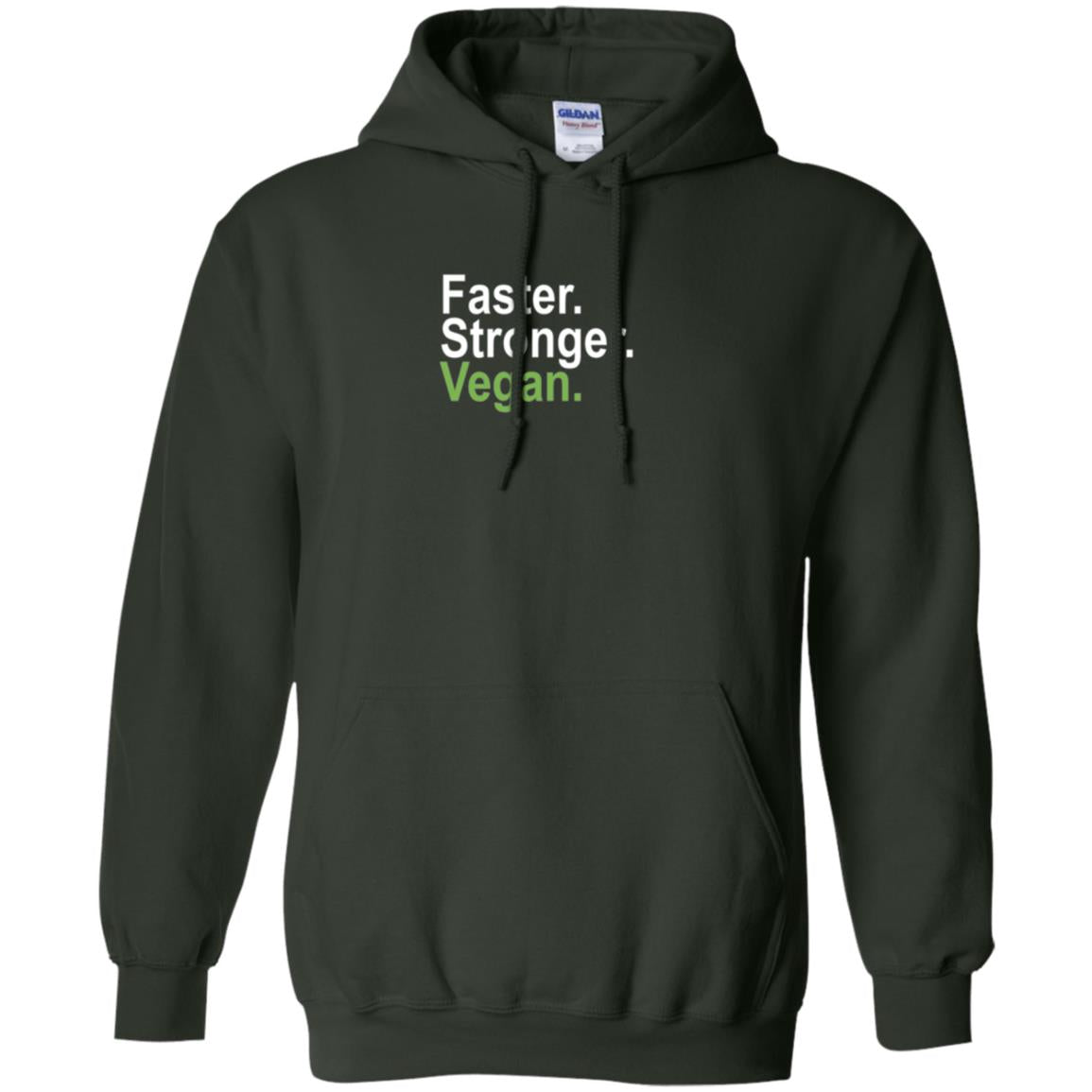 Vegetarian T-shirt Faster Stronger Vegan Forest Green