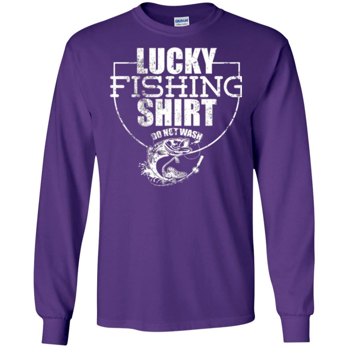 Fisherman T-shirt Lucky Fishing Shirt Do Not Wash Purple