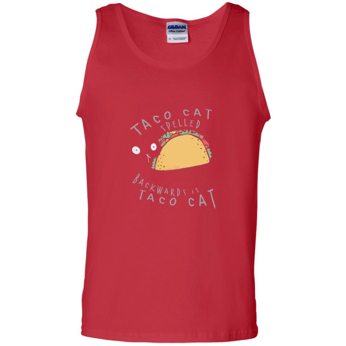 Cat Lovers T-shirt Taco Cat Spelled Backward Is Taco Cat Red