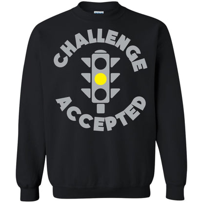 Funny Racing T-shirt Challenge Accepted Yellow Light Car Black