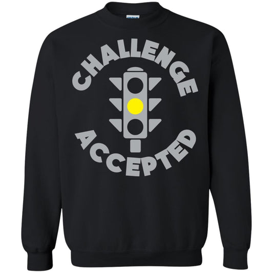 Funny Racing T-shirt Challenge Accepted Yellow Light Car Black
