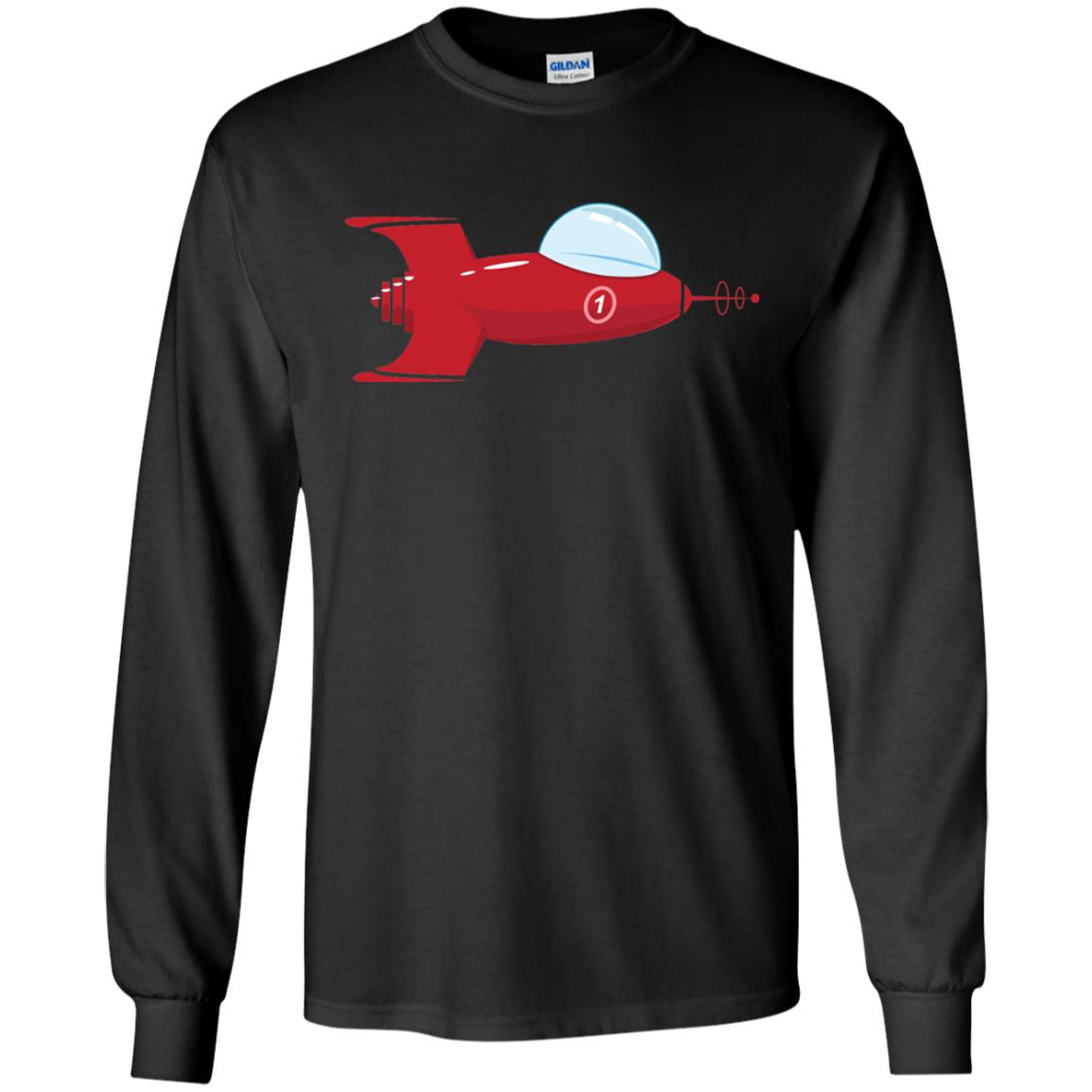 Vintage Spaceship Video Game Gamer T-shirt Black
