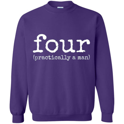 4th Birthday T-shirt Your Practically A Man T-shirt Purple