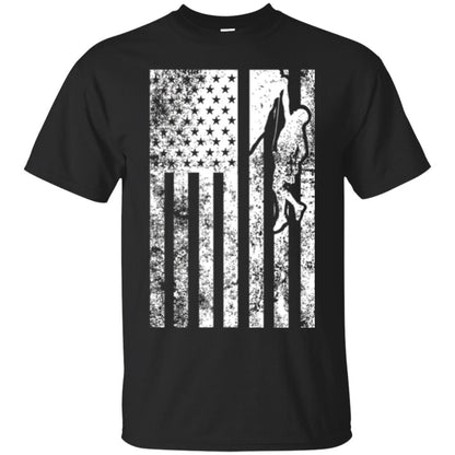 Rock Climbing T Shirt - Rock Climbing Flag Of United States T-shirt Black