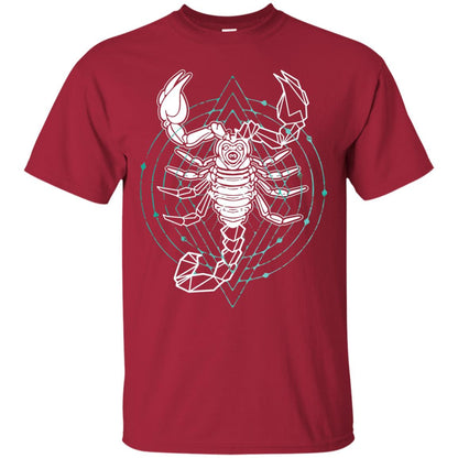 Scorpion Geometric Tribal Design T-shirt Cardinal